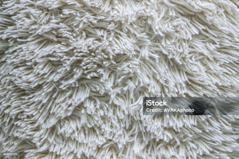 white shag rug